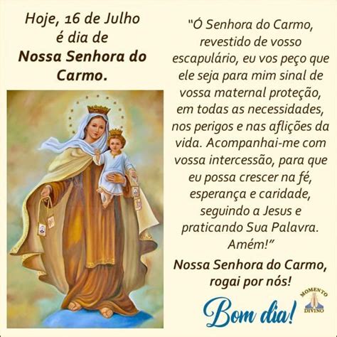 Dia De Nossa Senhora Do Carmo Momento Divino