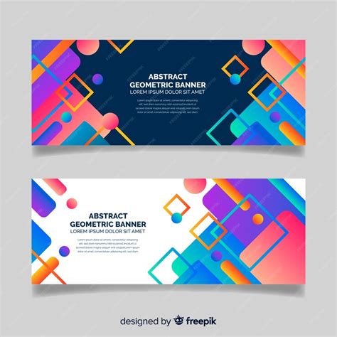 Free Vector | Abstract geometric banners