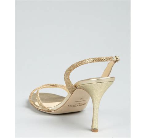 Jimmy Choo Gold Glitter India Sandals In Metallic Lyst