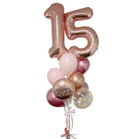 Rose Gold Numbered Balloon Bouquet Balloons And Events