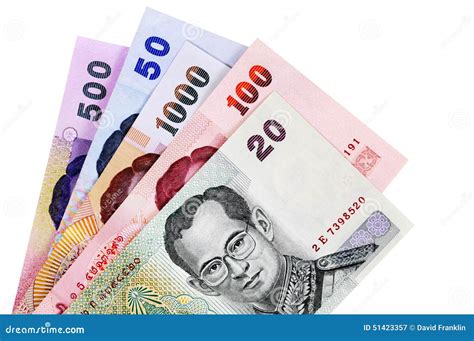 Thai Baht Banknotes On White Royalty-Free Stock Photography | CartoonDealer.com #55759151