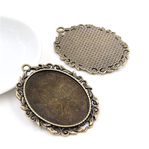 5pcs 30x40mm Inner Size 3 Style Antique Bronze Plated Cabochon Base