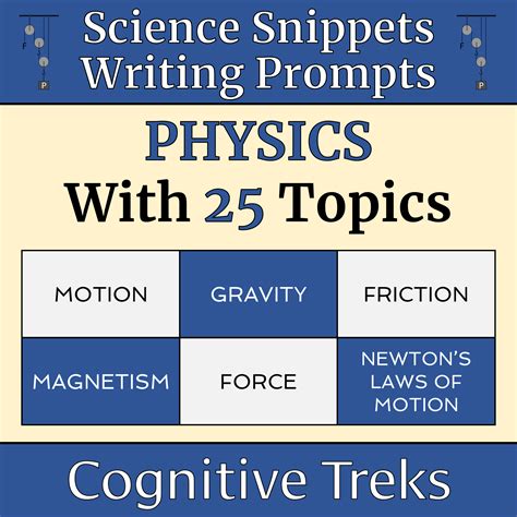 Physics Writing Prompts | 25 Science Snippets | Warm Ups | Science