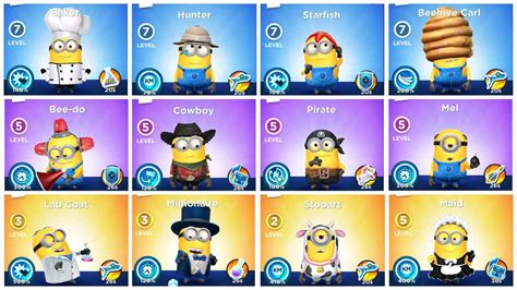 Minion Rush Baker Hunter Starfish Beehive Carl Bee Do Cowboy Pirate Mel