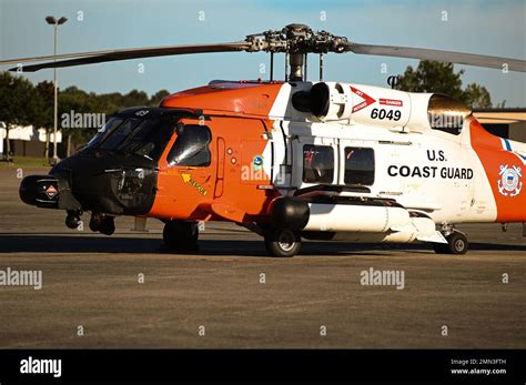 A Coast Guard Mh 60 Jayhawk Is Staged On The Tarmac Sept 27 2022 At