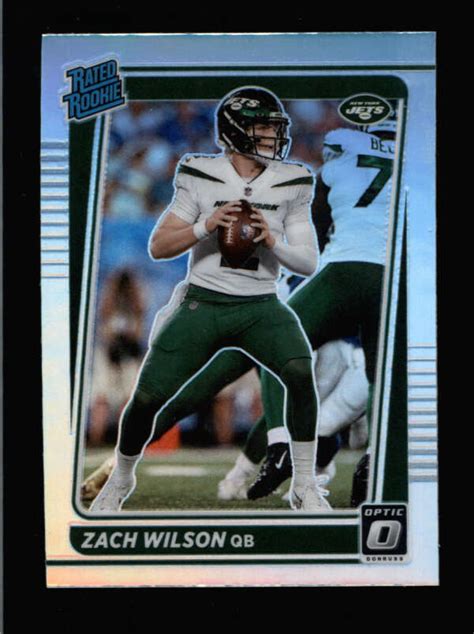 ZACH WILSON 2021 DONRUSS OPTIC 202 RATED ROOKIE HOLO SILVER PRIZM RC