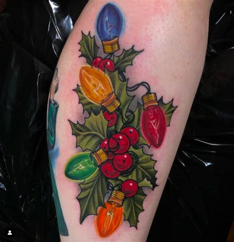 57 Lovely And Glorious Festive Christmas Lights Tattoos Ideas And ...