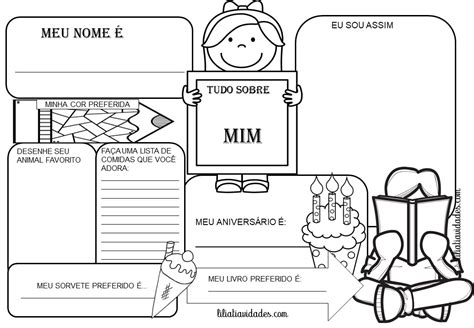 Atividade Tudo Sobre Mim Para Imprimir Roaredu