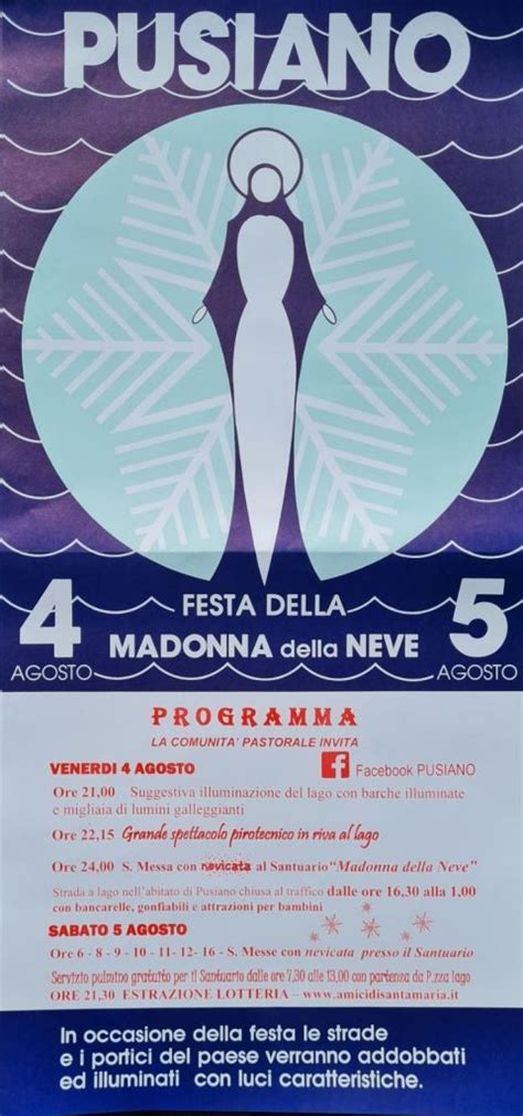 Torna La Festa Della Madonna Della Neve Programma E Modifica Della