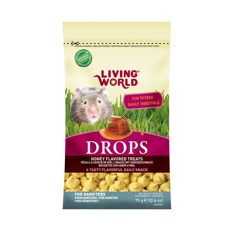 Living World DROPS Hamster Treat 2 6 Oz Honey Flavoured Chirp N