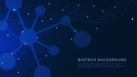 Biotech concept with molecular structure. Molecules DNA, neural network ...