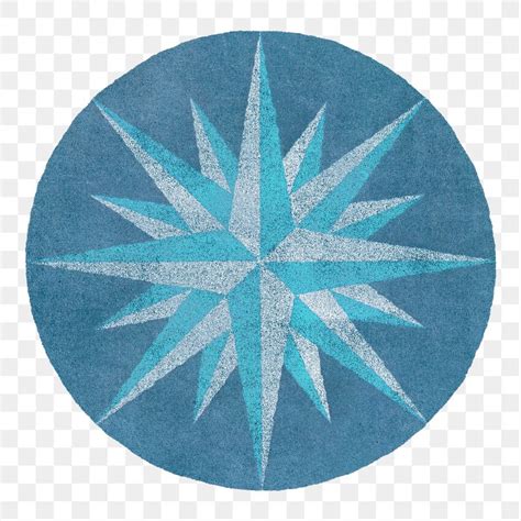 Blue Compass Rose Transparent