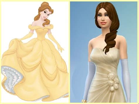 Sims4 CAS DisneyPrincesses Belle YouTube