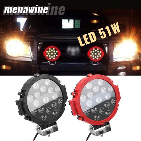 Pc Inch Truck Fog Light Led Offroad Work Light Round Atv Wd Suv