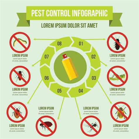 Plantilla De Infograf A De Control De Plagas Estilo Plano Vector Premium