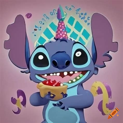 Stitch Birthday Poster On Craiyon