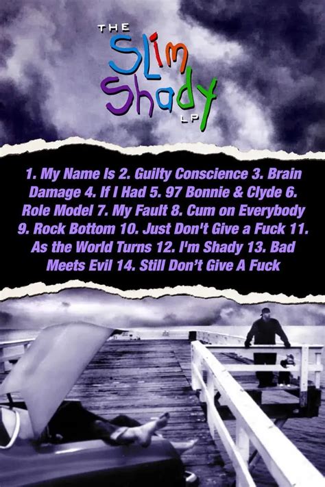 Eminem 'The Slim Shady LP Album Lineup' Poster - Postertok