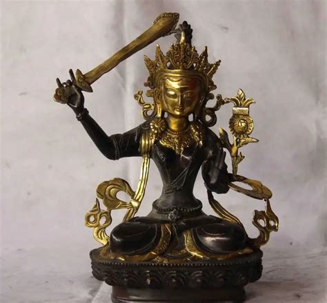 Est Tua Do Budismo Do Tibet Em Bronze E Cobre Dourado Manjushri