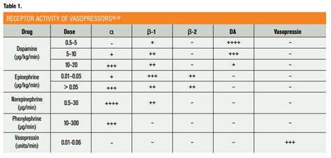 Icu Pressors Cheat Sheet