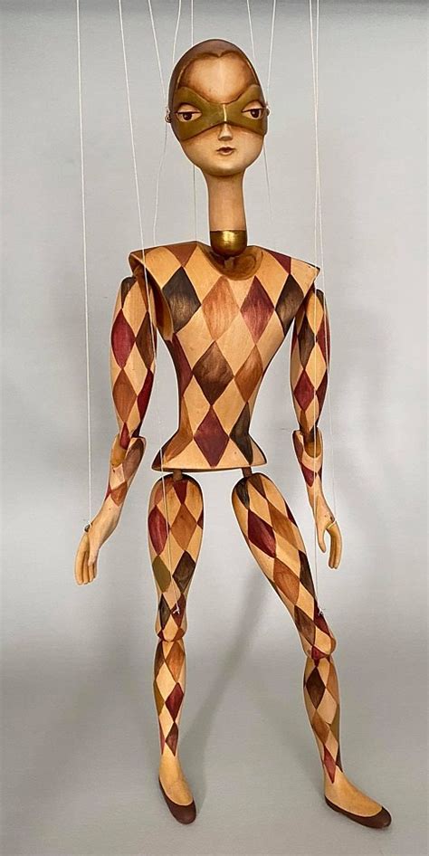 Brown Harlequin Exquisite Artistic Marionette Axamarionettes