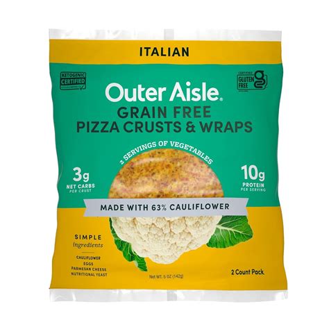 Outer Aisle Cauliflower Pizza Crusts Italian Keto Gluten Low Carb Versatile Cauliflower