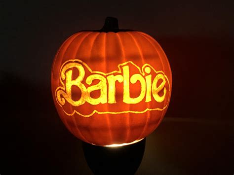 This Barbie is a pumpkin. Stay tuned for Margot. 😁 : r/pumpkincarving