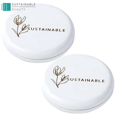 Elegant Innovation Empty Bamboo Cosmetics Powder Compact Containers