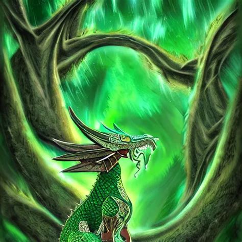 The Majestic Emerald Dragon Guardian Of The Grove Stable