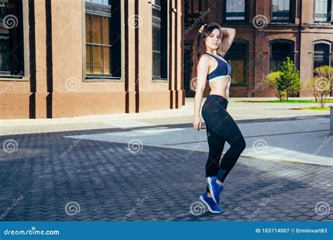 Fitness Girl Posing In Front Of Camera Stock Image Image Of People