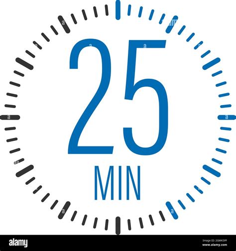 The 25 Minutes Stopwatch Vector Icon Stopwatch Icon In Flat Style