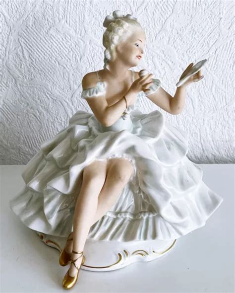 Figur Porzellanfigur T Nzerin Ballerina Dame Mit Spiegel Schaubach