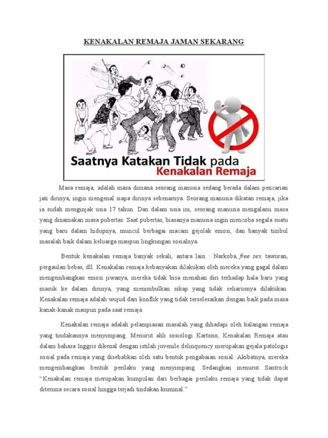 Artikel Kenakalan Remaja Jaman Sekarang Pdf