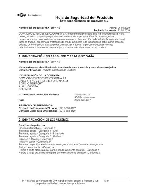 Pdf Hoja De Seguridad Del Producto Almacenar En Un Lugar Bien