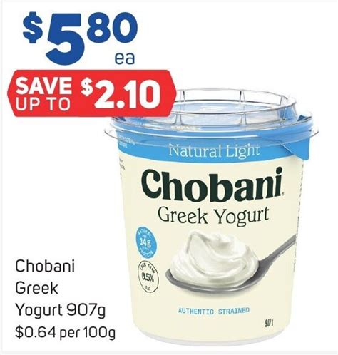 Chobani Greek Yogurt 907g Offer At Foodland