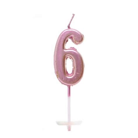 Number Candle Pink 6 Candle Birthday Anniversary Party Cake Decorations ...