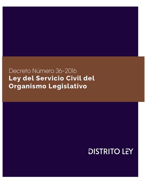 Ley De Servicio Civil Del Organismo Legislativo