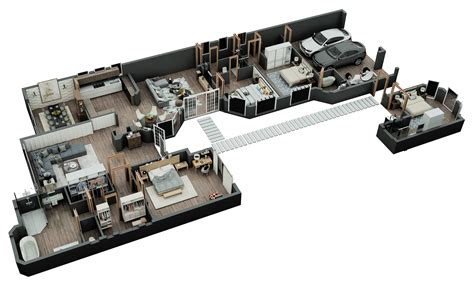 3d Floor Plan Of Luxury House Cgtrader House 3d Model Floor Plans ...