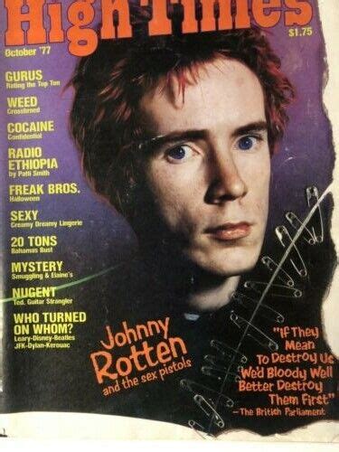 High Times Magazine October Johnny Rotten The Sex Pistols Ebay