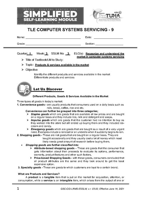 Sslm Css Q Week Fundamentals In Computing Practice Material Tle