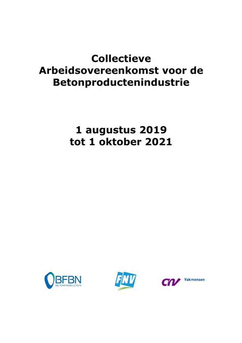 Pdf Collectieve Arbeidsovereenkomst Voor De Dokumen Tips