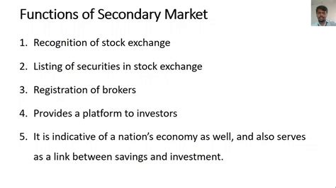 Session 28 Secondary Market Meaning Functions And Development YouTube