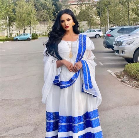 Blue Menen Ethiopian Traditional Dresseritrean Dresshabesha Etsy