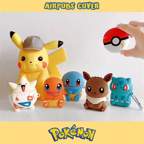 Cute Pok Mon Charmander Squirtle Eevee Poke Ball Airpods Pro Case Soft