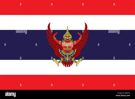 Original flag of Thailand with coat of arms Stock Vector Image & Art ...