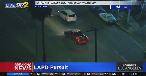 Lapd In Pursuit Of Possible Stolen Vehicle Suspect Cbs Los Angeles