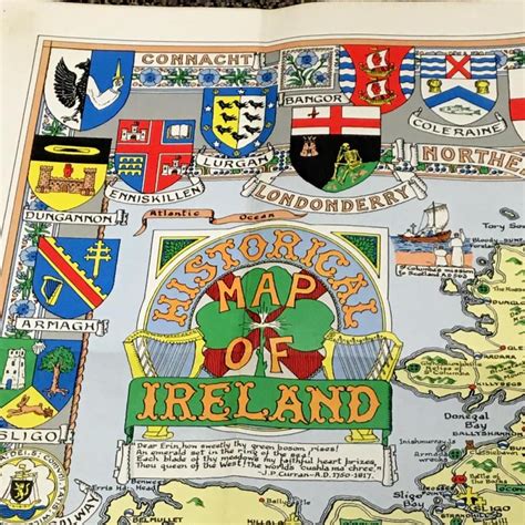 Lot 1969 Historical Map Of Ireland By Bullock Lg