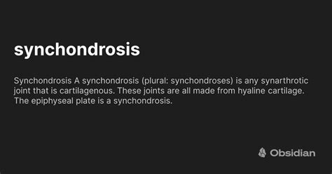 synchondrosis - Obsidian Publish