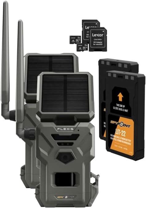 SPYPOINT Flex S Solar Cellular Trail Camera 2 PK Integrated Solar Panel