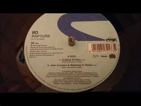 Iio Rapture John Creamer Stephane K Remix Youtube