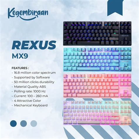 Jual Rexus Mx Tkl Keyboard Gaming Mechanical Legionare Mx Tkl Rgb